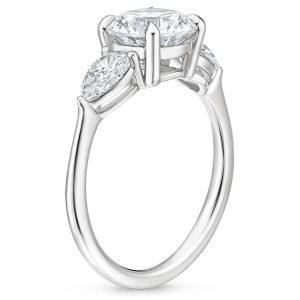 Luxe Opera Three Stone Lab Diamond Engagement Ring(1 3/4 total carat weight)