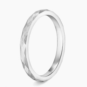 Matte Hammered Comfort Fit 2mm Wedding Ring