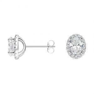 Ovally CVD Lab Created Diamond Halo Stud Earrings (2 ct. tw.)