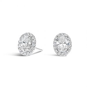 Ovally CVD Lab Created Diamond Halo Stud Earrings (2 ct. tw.)