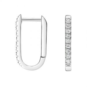 Sloty CVD Lab Diamond Elongated Hoop Earrings(1/3 ct. tw.)