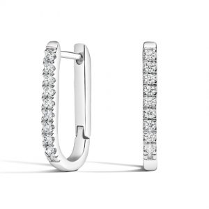 Sloty CVD Lab Diamond Elongated Hoop Earrings(1/3 ct. tw.)