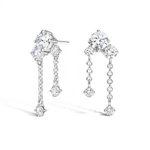 D-Drop CVD Lab Diamond Chain Earrings (7/8 total carat weight).