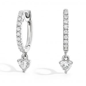 Flotting-Heart CVD Lab Diamond Huggie Earrings (1/3 ct. tw.)