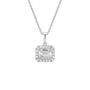 Emei CVD Lab Created Diamond Halo Pendant (1 ct. tw.)