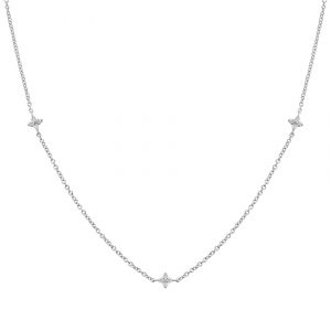 Petal CVD Lab Diamond Strand Necklace(1/10 ct. tw.)