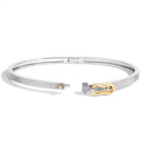 Two-Tone Hinged Bangle