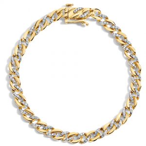 Wave CVD Lab Diamond Cuban Link Bracelet (5/8 total carat weight)