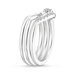 Half Moon Trio Diamond Ring Stack (1/8 ct. tw.)