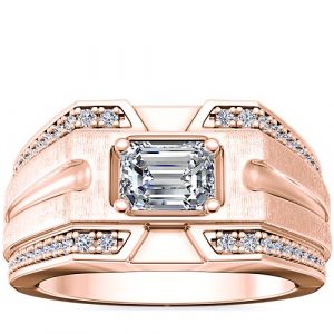 East-West Grooved Channel Engagement Ring