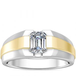 Semi-Bezel Two-Tone Engagement Ring