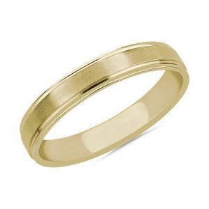 Brushed Inlay Wedding Band