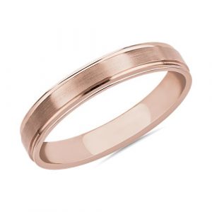 Brushed Inlay Wedding Band