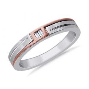 Double Baguette Diamond Wedding Band