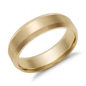 Beveled Edge Matte Wedding Band