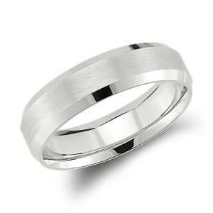 Beveled Edge Matte Wedding Band