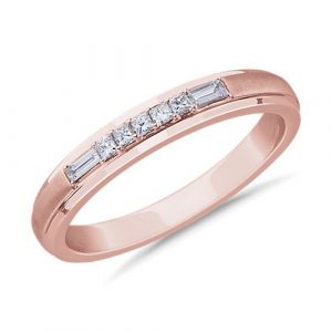 Princess And Baguette Diamond Wedding Ring