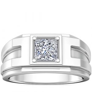 Structured Solitaire Engagement Ring