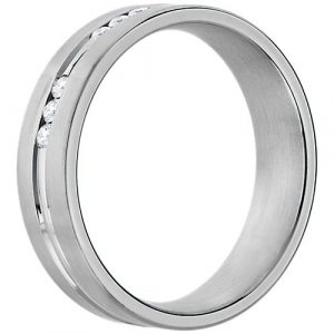 Trio Stationed Channel-Set Diamond Wedding Band