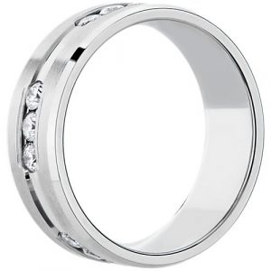 Trio Stationed Channel-Set Diamond Wedding Band