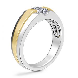 Semi-Bezel Two-Tone Engagement Ring