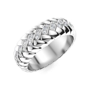 Sculpted Love wedding ring